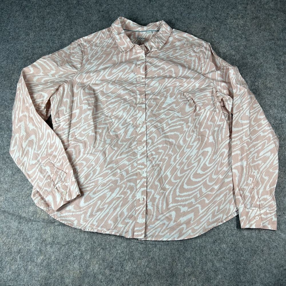 Boden The Classic Shirt Womens 20/22R Button Down Pink Printed Blouse Career